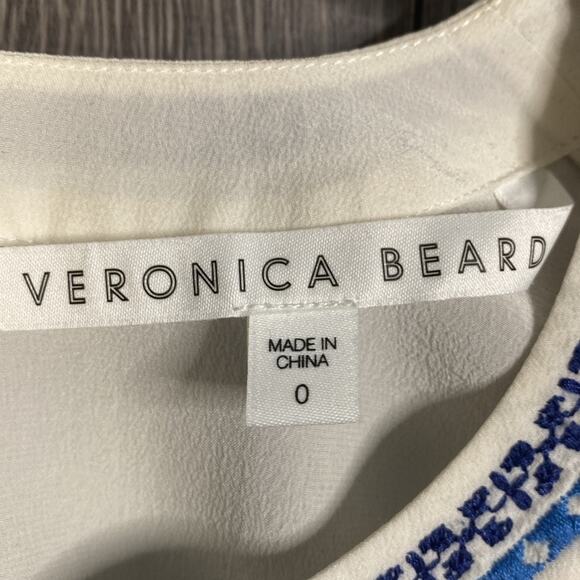Veronica Beard Silk Baja Flutter Cap Sleeve Top Women's 0 - Picture 4 of 7